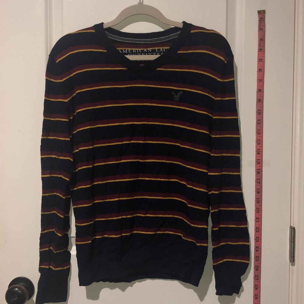 AEO Navy STRIPED SWEATER - Picture 1 of 10